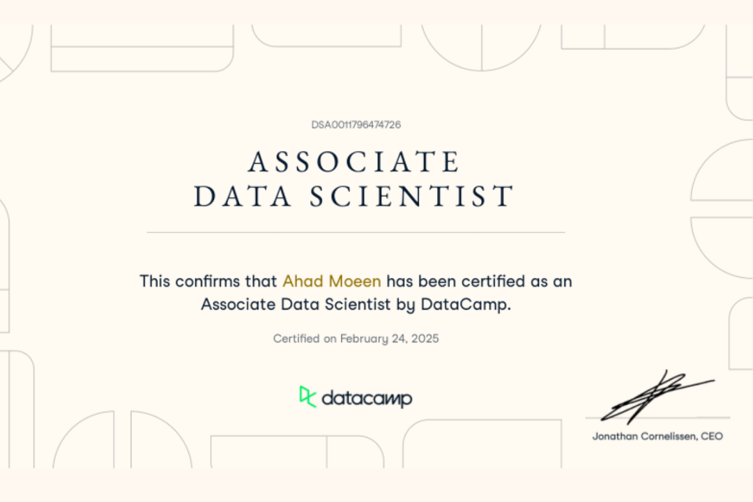 DataCamp’s Associate Data Scientist