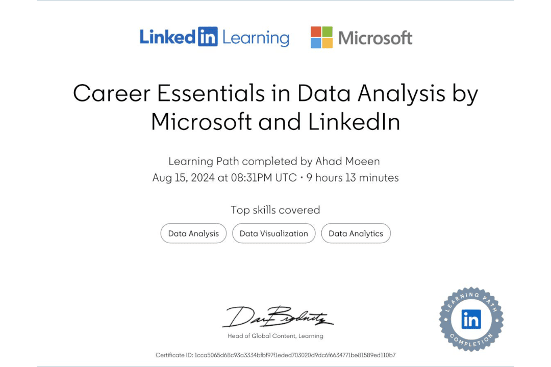 Career Essentials in Data Analysis by Microsoft and LinkedIn
