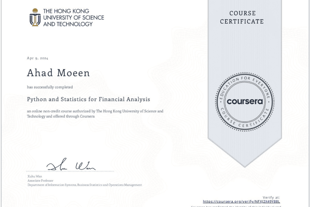 Python and Statistics for Financial Analysis